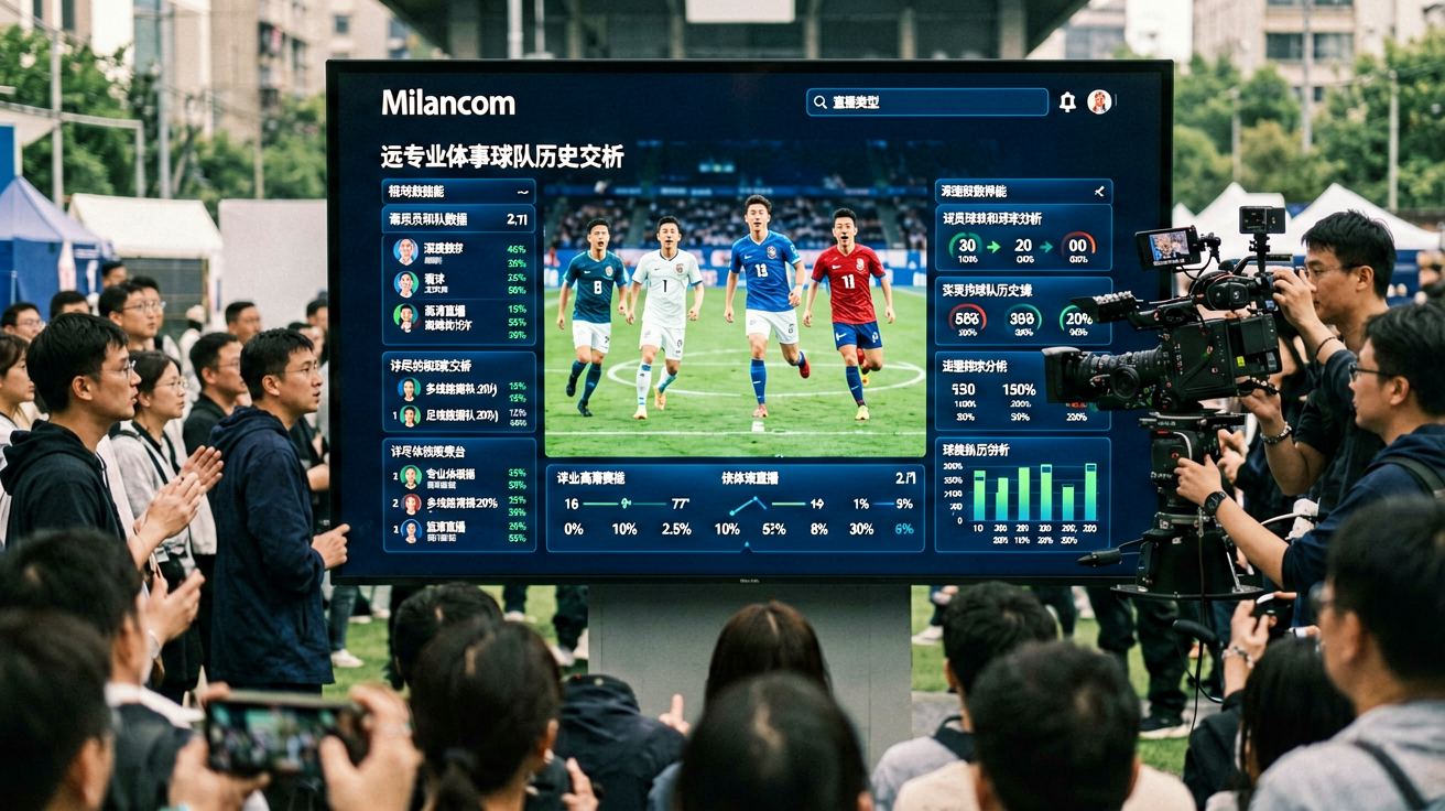 Milan.com 实时数据统计页面，展示球员和球队数据